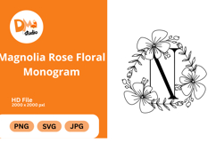 Magnolia Rose Floral Monogram Product Image 1