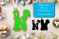 Alphabet Letter N Easter basket tags Easter tag Laser Cut Product Image 1