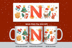 Christmas Mug Customizable Custom Winter Coffee Cup Letter N Product Image 1