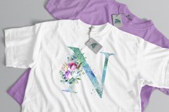Spring Watercolor Letter. Monogram N. Sublimation Design. Product Image 2