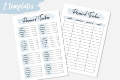 Turquoise Password Tracker, Printable Password Tracker Product Image 1