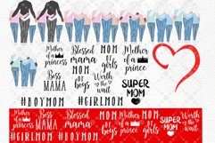 Mother and children clipart Mother&#039;s day clipart Mom life Product Image 5