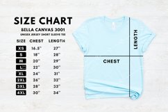 Bella Canvas 3001 Heather Ice Blue T-shirt Size Chart Mockup Product Image 1