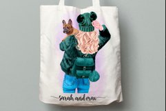 Dog lover clipart Dog mom clipart Pet clipart Watercolor Png Product Image 9