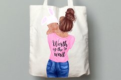 Mother and newborn clipart,Mothers day clipart Mom with baby Product Image 9