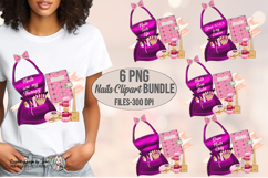 Nail Tech Clipart Bundle PNG Apron Planner Sublimation Product Image 1