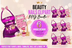 Nail Tech Clipart Bundle PNG Apron Planner Sublimation Product Image 1