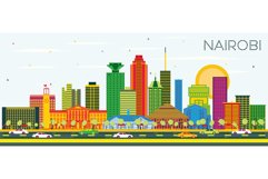 Nairobi Kenya City Skyline with Color Buildings and Blue Sky Product Image 1