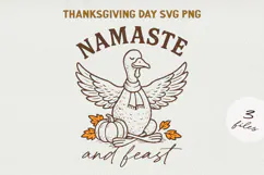 Thanksgiving Turkey Quote Clipart | Retro Fall PNG SVG Product Image 1