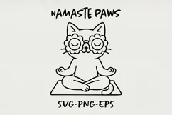 Hipster Cat Line Art Clipart, Funny Puns SVG | PNG | EPS Product Image 1