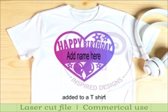 Happy birthday heart name wall art sign, SVG personalized Product Image 3
