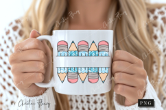 Blue Custom Pencil Name Tag PNG | Back To School PNG Product Image 2