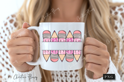 Pink Custom Pencil Name Tag PNG | Back To School PNG Product Image 2