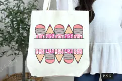 Pink Custom Pencil Name Tag PNG | Back To School PNG Product Image 3