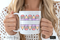 Purple Custom Pencil Name Tag PNG | Back To School PNG Product Image 2