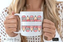 Red Custom Pencil Name Tag PNG | Back To School PNG Product Image 2
