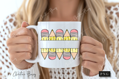 Yellow Custom Pencil Name Tag PNG | Back To School PNG Product Image 2