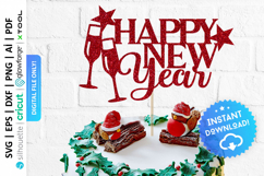 Happy New Year Cake Topper Svg - PD0343 Product Image 1