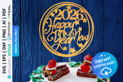Happy New Year 2026 Cake Topper Svg - PD0475 Product Image 1