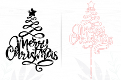 Merry Christmas Tree Cake Topper Svg - PD0485 Product Image 2
