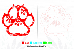 Cat Paw Christmas Ornament Svg - PD0505 Product Image 2