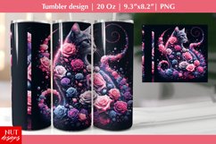 Add Name tumbler for cat mom, Floral Cat tumbler sublimation Product Image 1