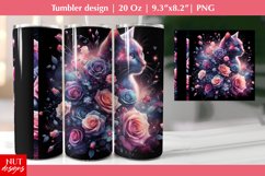 Floral Cat tumbler sublimation, Add Name tumbler for cat mom Product Image 1