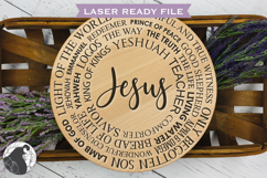 Names of Christ Laser Ready SVG File, Round Christian Sign Product Image 1