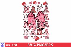 Nana Valentine Pencil Coquette Bow SVG PNG Product Image 1