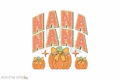 Halloween Coquette Fall Nana Pumpkin PNG T-shirt Design Product Image 1