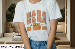 Halloween Coquette Fall Nana Pumpkin PNG T-shirt Design Product Image 3