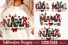 Mama Mimi Nana Gigi Preppy Rustic Christmas Patchwork Sublim Product Image 5