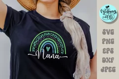 Nana leopard rainbow svg, nana png, gigi sublimation Product Image 1