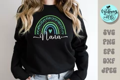 Nana leopard rainbow svg, nana png, gigi sublimation Product Image 2