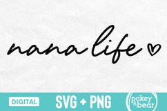 Nana Life Heart SVG cut file and PNG sublimation design preview