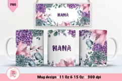 Nana Mug  Sublimation Bundle, Grandma Mug, 15 oz mug wrap