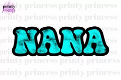 Western Nana png, Turquoise Cowhide Nana design Product Image 1