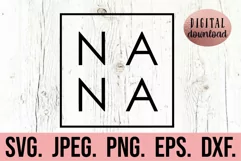 Nana Square Box SVG - Most Loved Nana - Mothers Day SVG Product Image 1