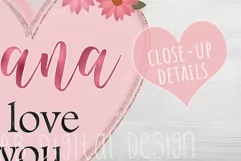 Nana Sublimation Design PNG | Floral Heart & Watercolor Product Image 3