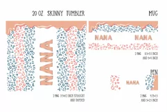 nana sublimation design with leopard print for tumbler and mug