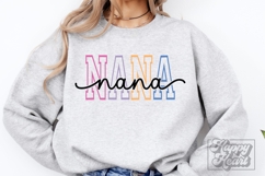 Nana Varsity Script Pastel SVG PNG - Mothers Day Trendy Product Image 1