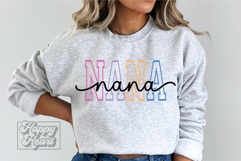 Nana Varsity Script Pastel SVG PNG - Mothers Day Trendy Product Image 2