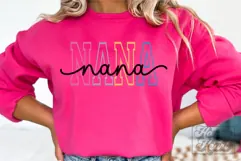 Nana Varsity Script Pastel SVG PNG - Mothers Day Trendy Product Image 4