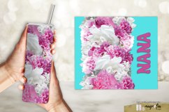 NANA tumbler wrap sublimation design png with pink peony Product Image 2
