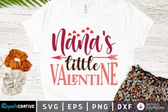 Nana's Little Valentine SVG, Valentine's Day SVG Design Product Image 1