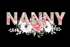 NANNY PNG Clipar, watercolor NANNY Flowers sublimation Product Image 2