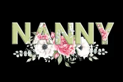 NANNY PNG Clipar, watercolor NANNY Flowers sublimation Product Image 2
