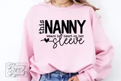 This Nanny Wears Her Heart On Her Sleeve SVG - Mothers Day Product Image 4