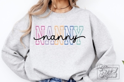 Nanny Varsity Script Pastel SVG PNG - Mothers Day Trendy Product Image 1