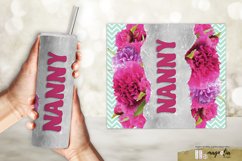 NANNY tumbler wrap sublimation design png with red peony Product Image 2